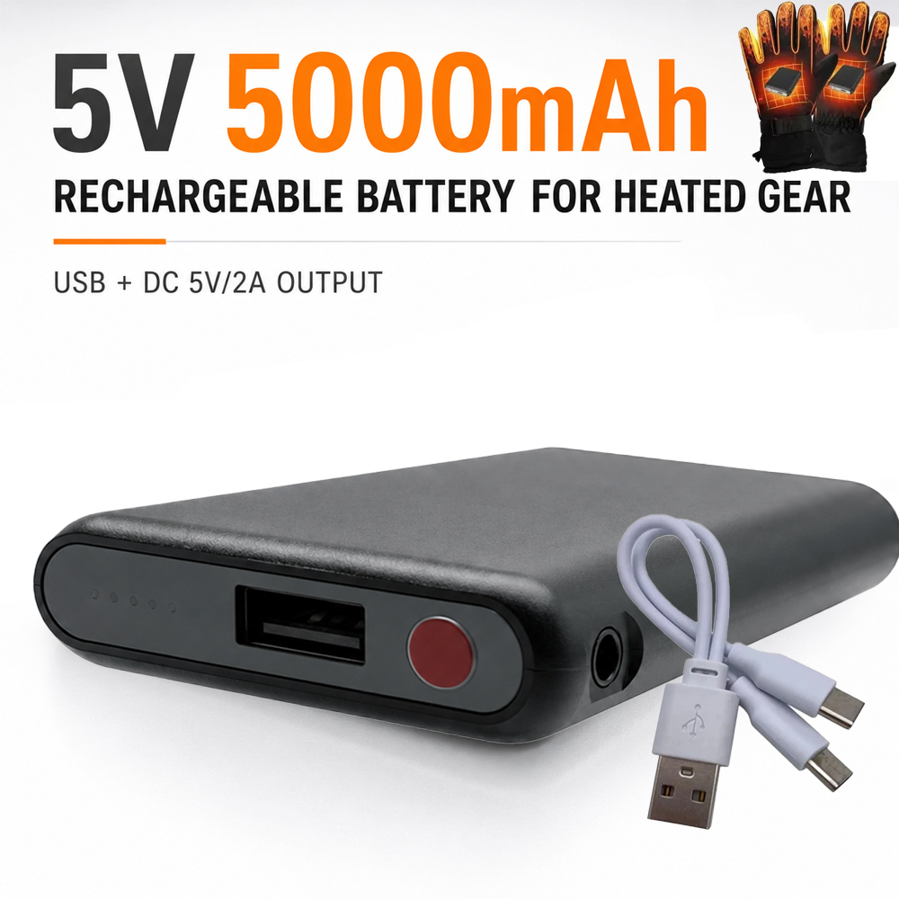 Heated Vest Battery - Sarung tangan pemanas, 5V 5000mAh daya