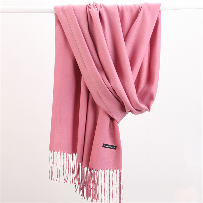 Cashmere Pashmina Wrap - Syal wanita 2023 warna polos, syal