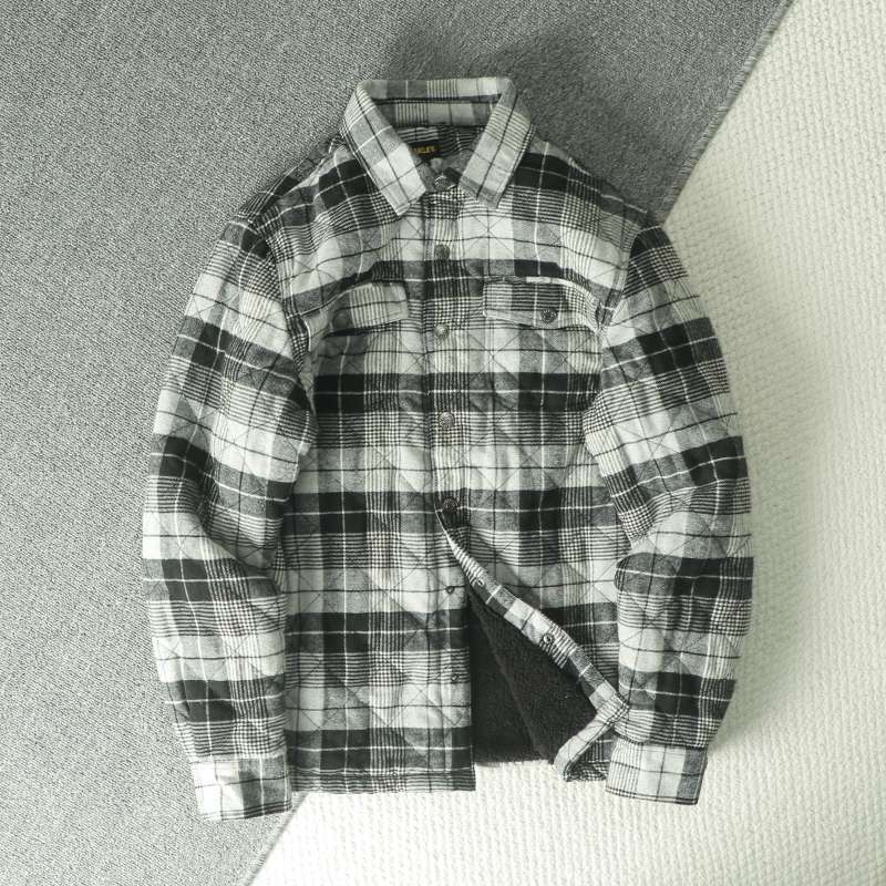 Flannel Shirt Lined - Jaket Kemeja Flanel Kotak-kotak Pria Musim