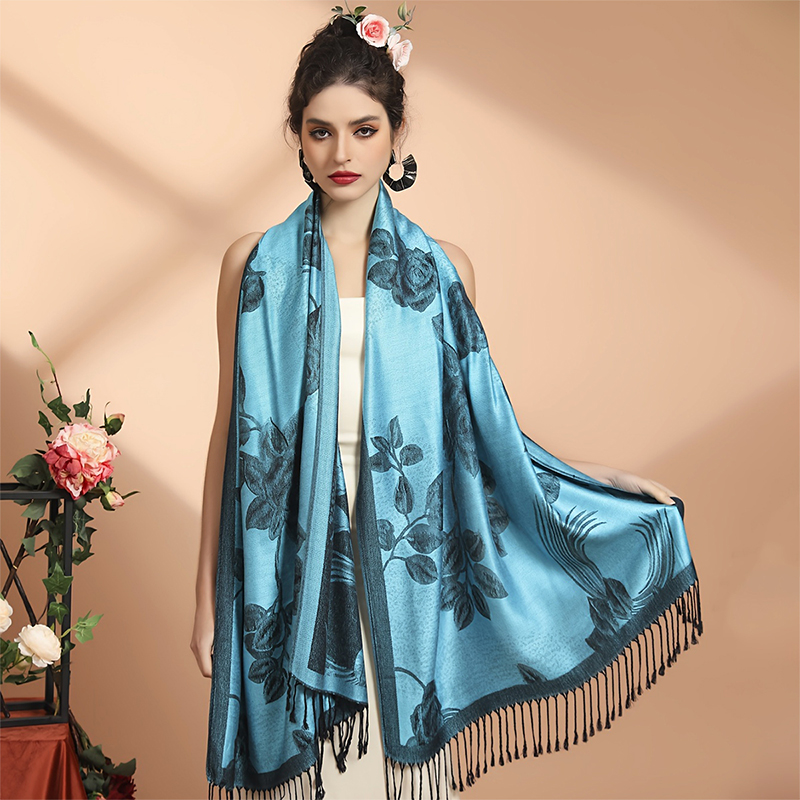 Cashmere Pashmina Wrap - Selimut rumbai syal kasmir hangat musim