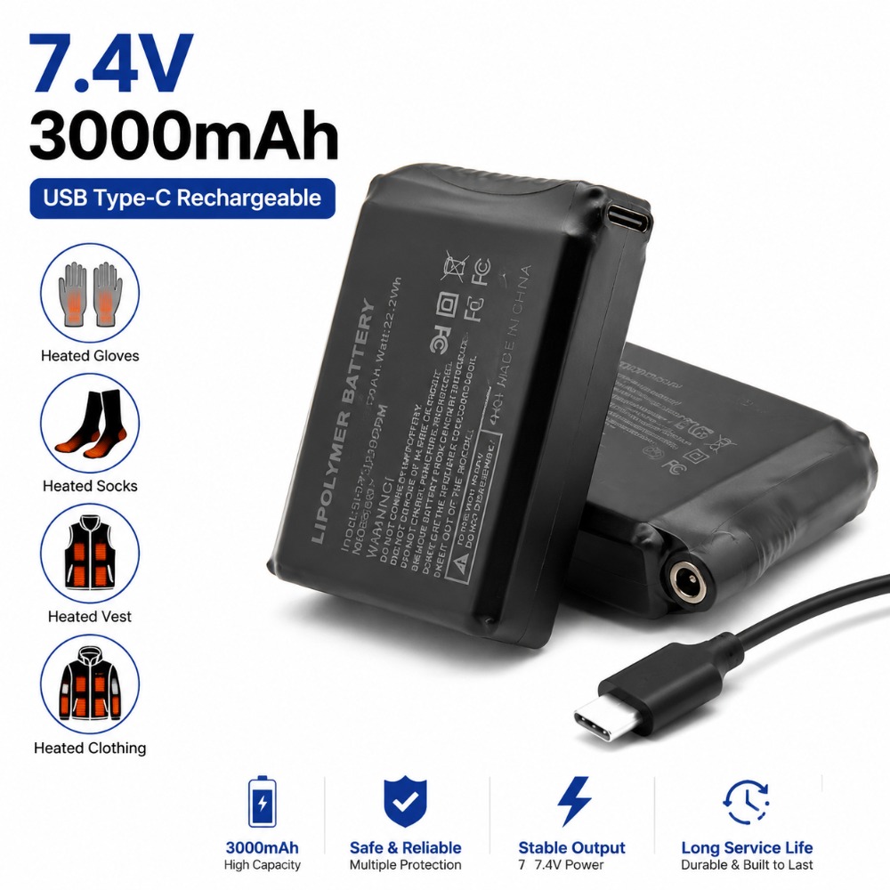 Heated Vest Battery - Baterai Sarung Tangan Berpemanas 7.4V 3000Mah