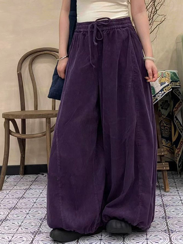 Corduroy Pant Warm - Celana Korduroi Pinggang Tinggi Wanita Ukuran