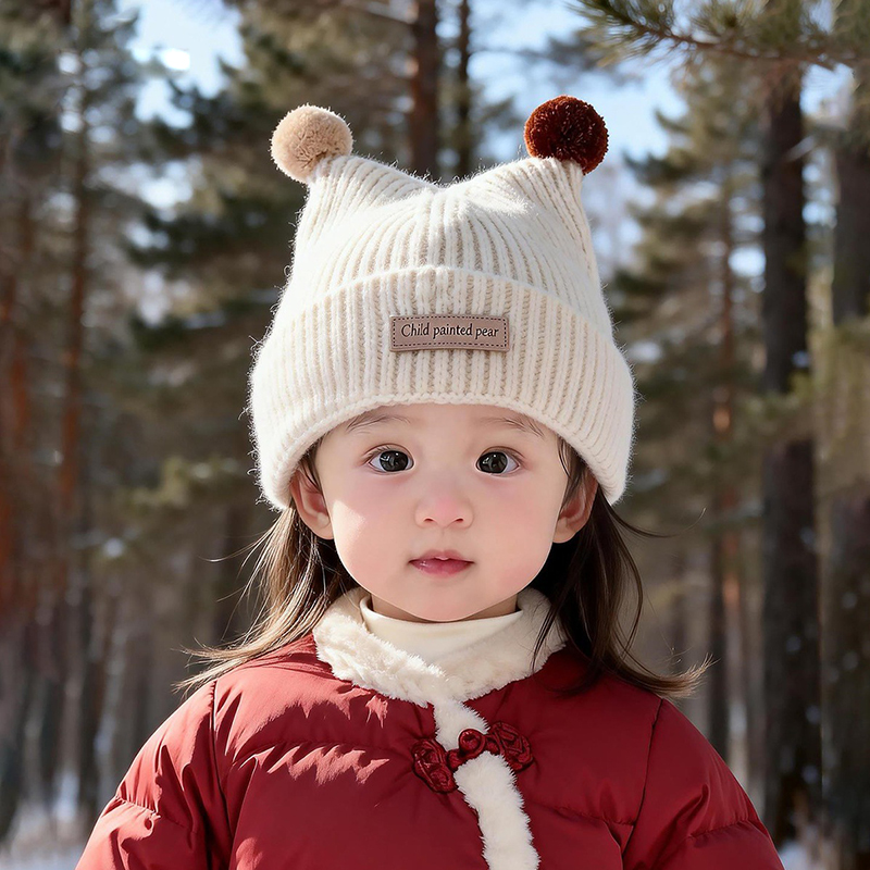 Knit Beanie Hat Warm - Topi Rajut Bayi 1-4 Tahun Topi