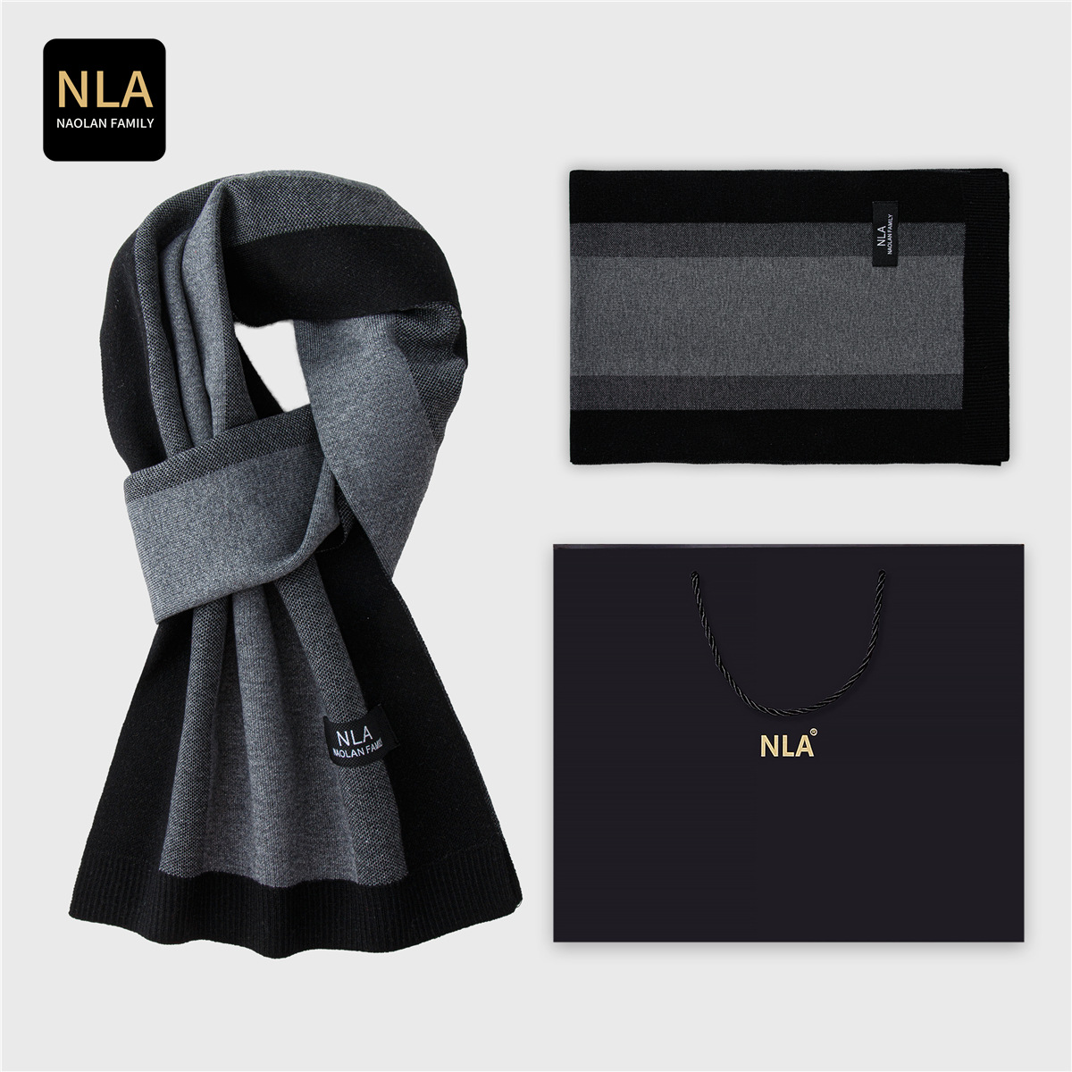 Wool Scarf Men - Kotak Hadiah Syal Wol Rajut Pria