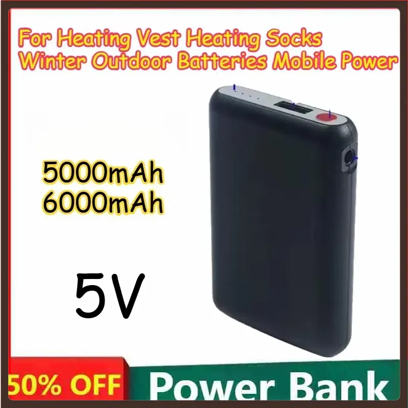 Heated Vest Battery - 5000mAh 6000mAh 5V Dapat Diisi Ulang