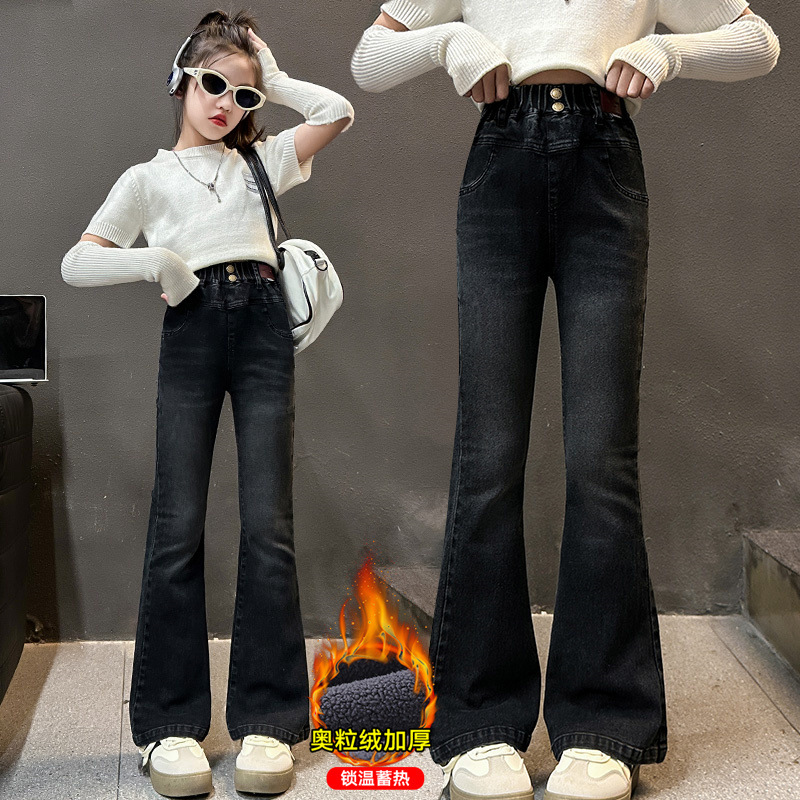 Corduroy Pant Warm - Celana jins anak perempuan kasual, celana