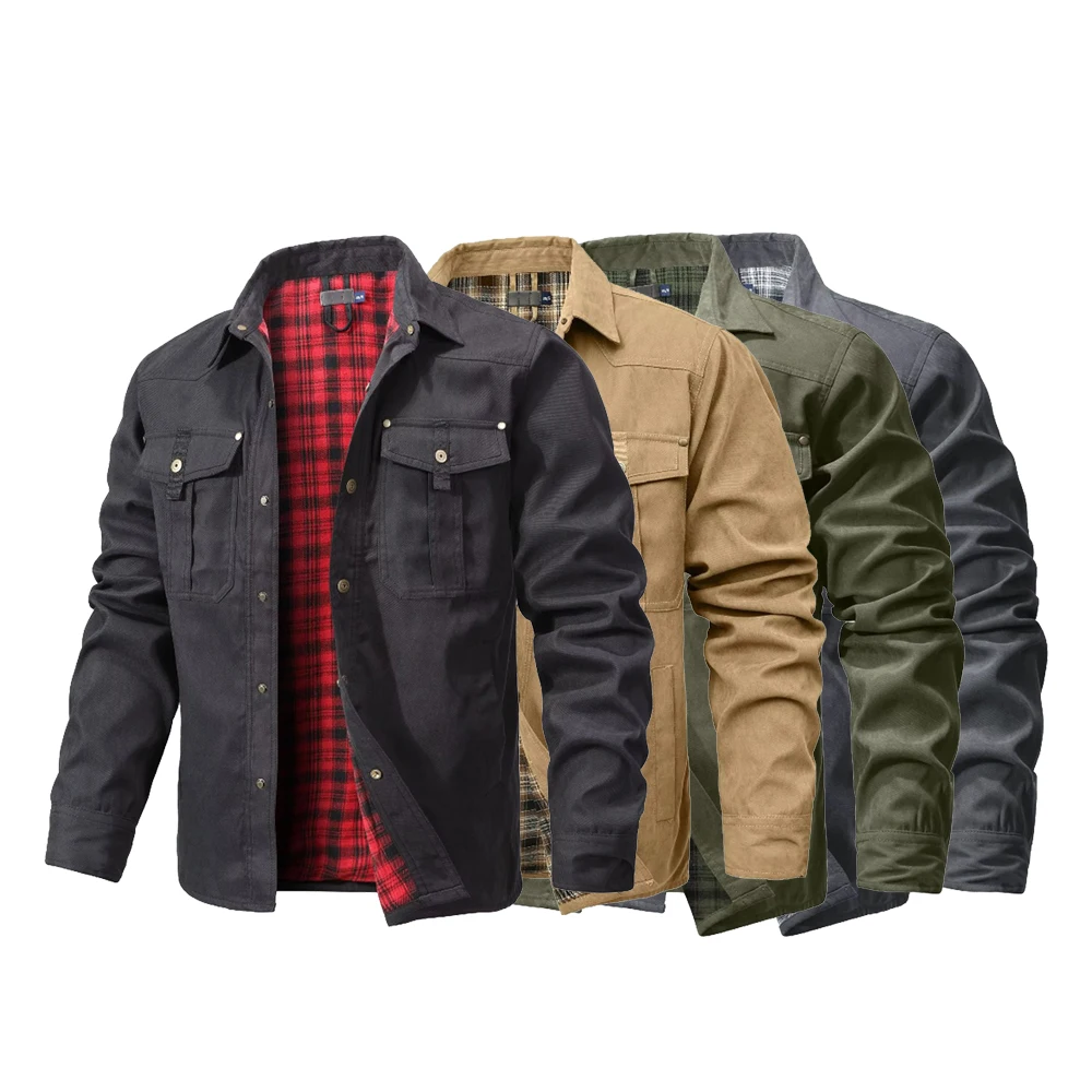 Jaket Pria Musim Semi Berlapis - Flannel Shirt Lined ulasan dan harga