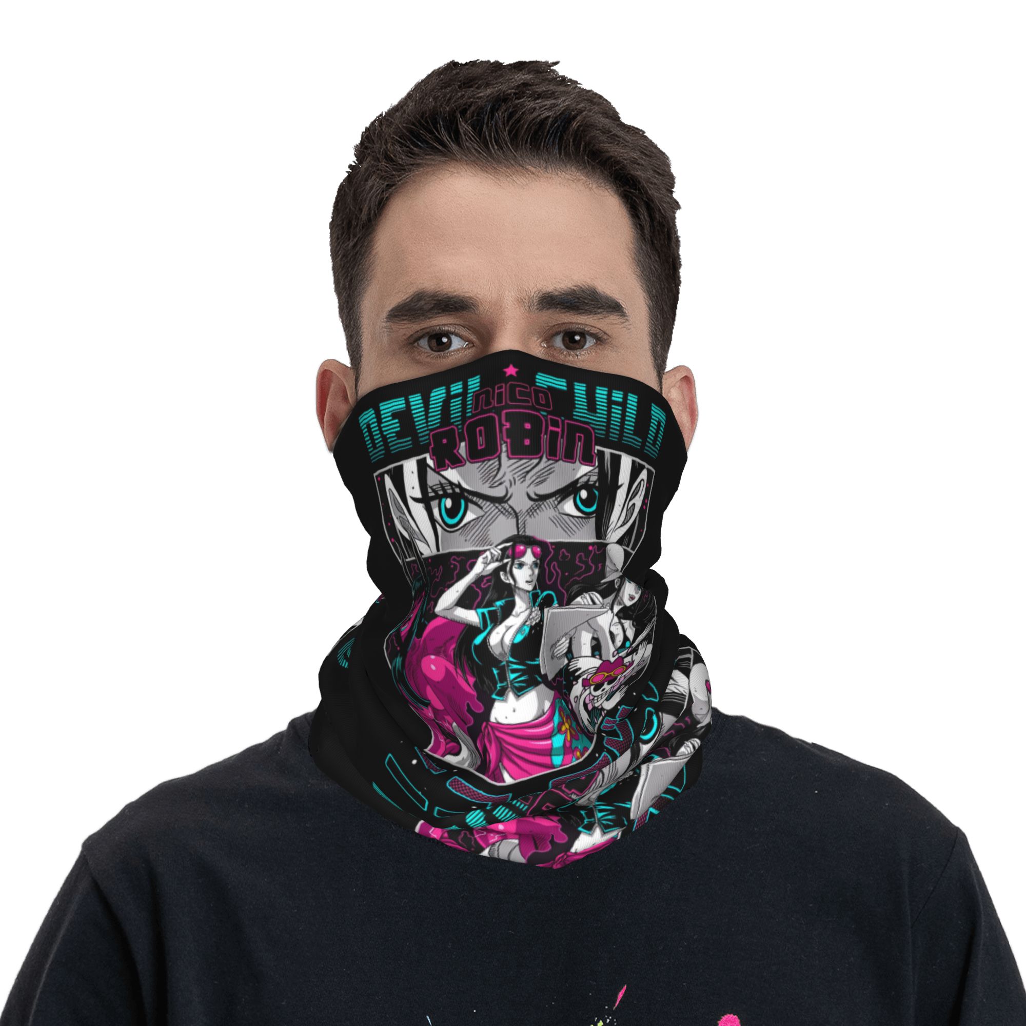 Nico Robin One Piece Devil Chi - Neck Gaiter Fleece ulasan dan harga