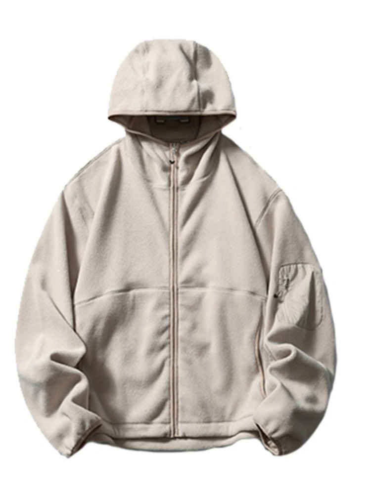 Jaket Hoodie Pria Musim Gugur  - Sherpa Hoodie Fleece ulasan dan harga