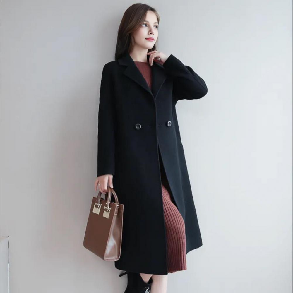 Mantel Wol Wanita Warna Solid, - Wool Coat Peacoat ulasan dan harga