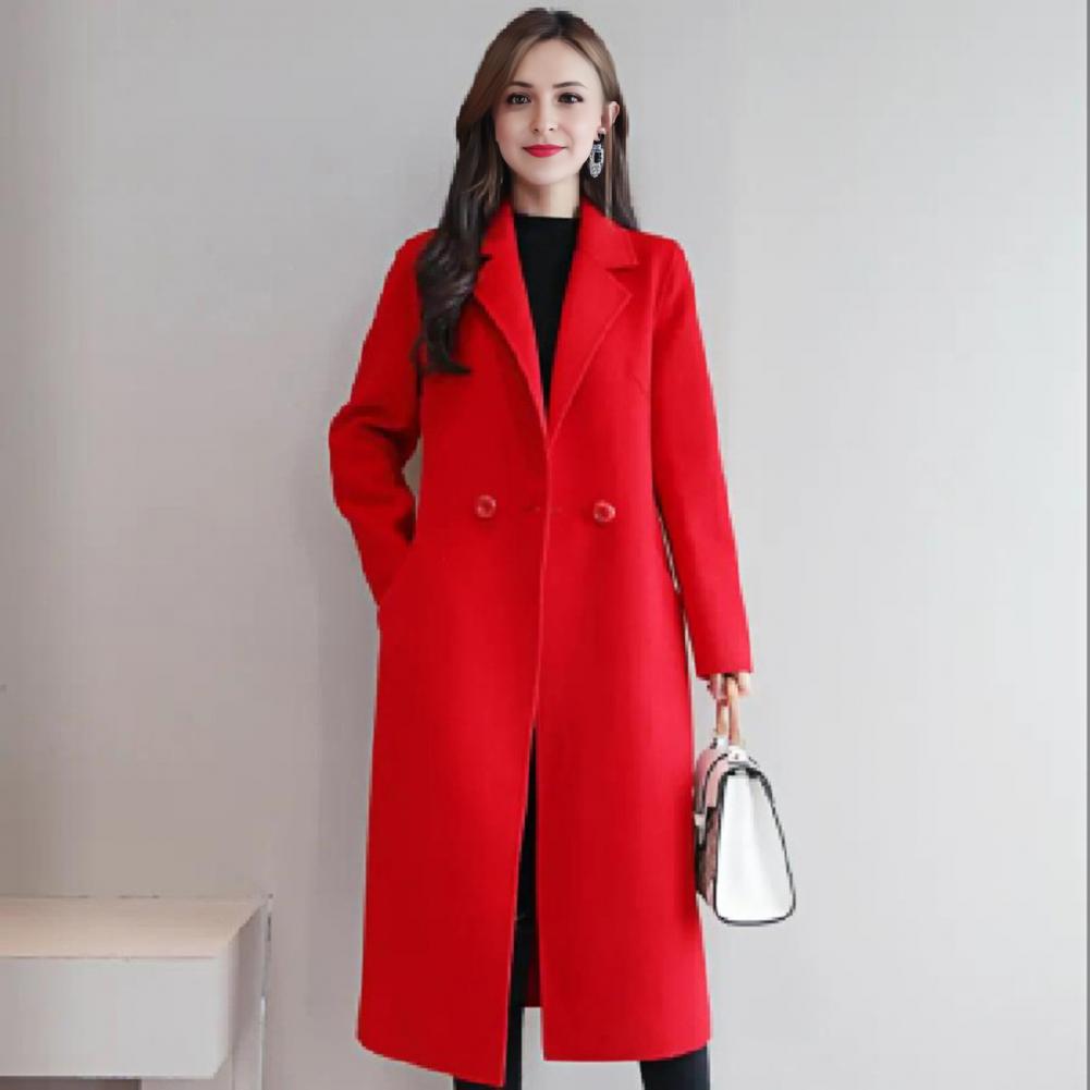 Mantel Wol Wanita Warna Solid, - Wool Coat Peacoat ulasan dan harga