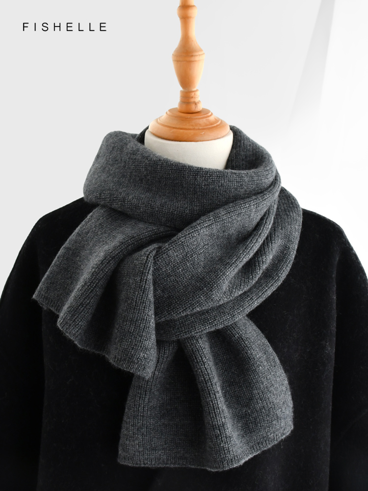 Syal rajut warna polos abu-abu - Wool Scarf Men ulasan dan harga