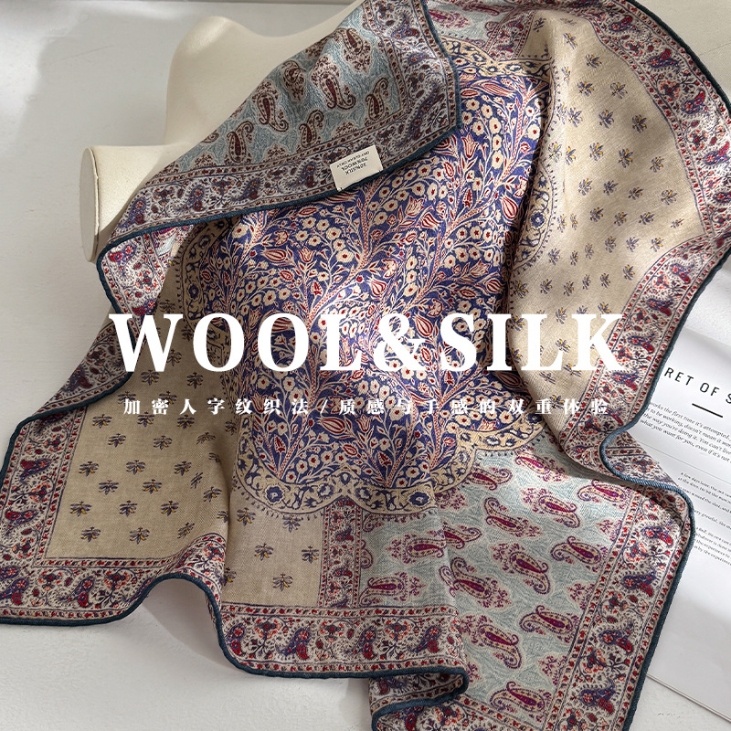 Syal 70% Wol 30% Sutra Asli un - Wool Scarf Men ulasan dan harga