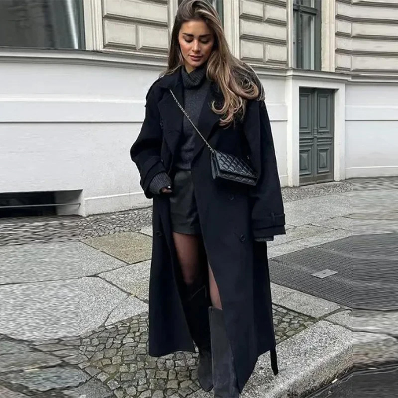 Mantel Panjang Wanita Warna Ab - Wool Coat Peacoat ulasan dan harga