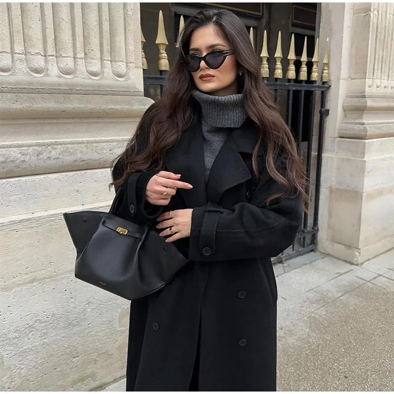 Mantel Panjang Wanita Warna Ab - Wool Coat Peacoat ulasan dan harga