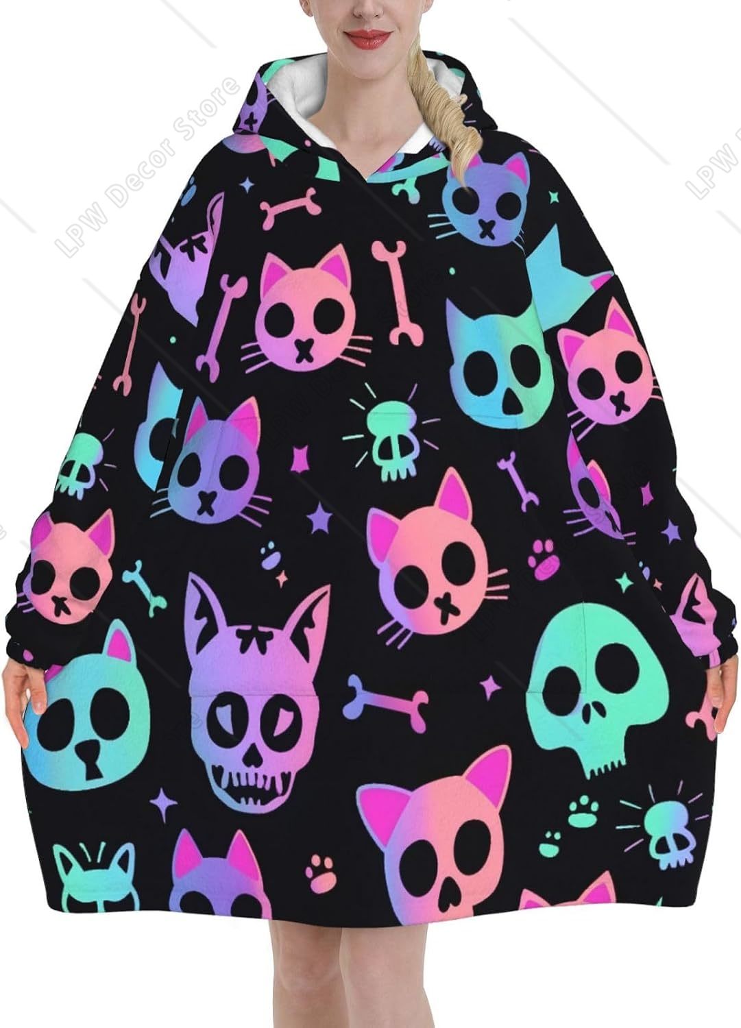 Selimut Hoodie Berbentuk Tengk - Sherpa Hoodie Fleece ulasan dan harga