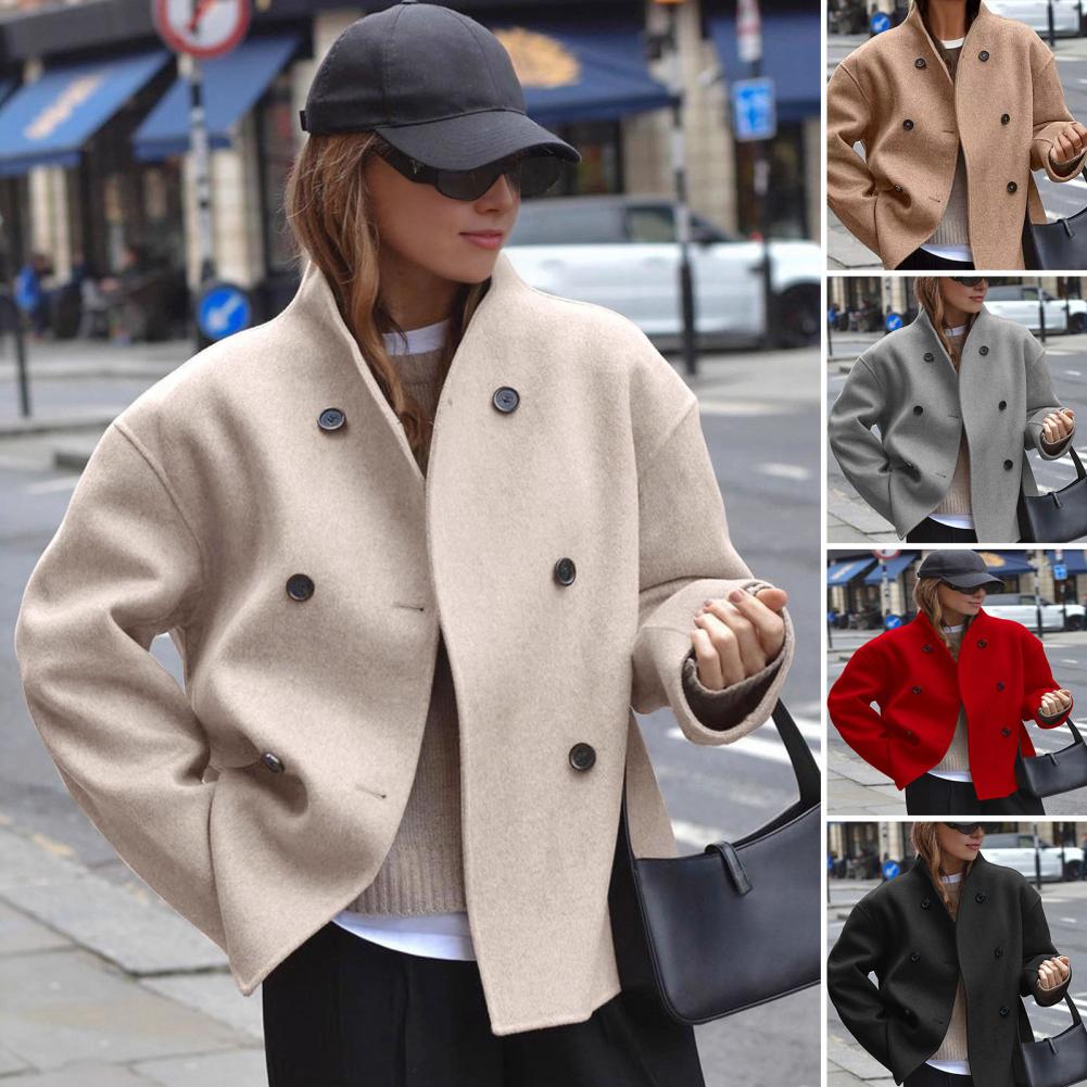 Jaket wol pendek wanita musim  - Wool Coat Peacoat ulasan dan harga