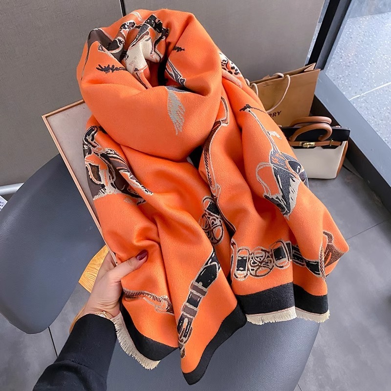 Syal Kasmir Imitasi Retro Ride - Shawl Wrap Winter ulasan dan harga