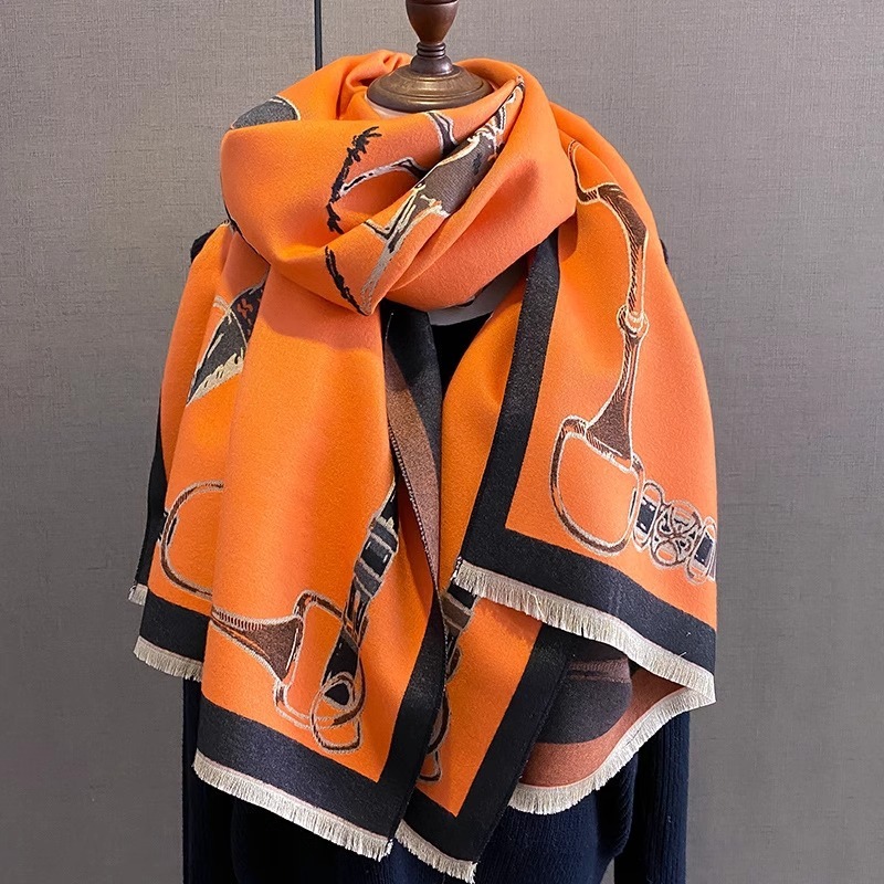 Syal Kasmir Imitasi Retro Ride - Shawl Wrap Winter ulasan dan harga