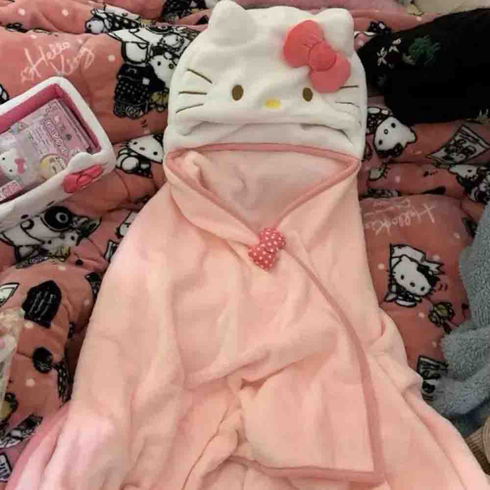 Selimut Hoodie Hello Kitty Luc - Shawl Wrap Winter ulasan dan harga